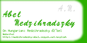 abel medzihradszky business card